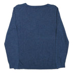 TOMMY HILFIGER Womens Blue Plain Crew Neck Basic Knit Jumper M Cotton Blend