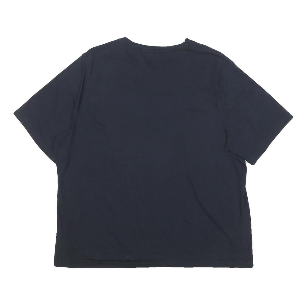 TOMMY HILFIGER Mens Navy Blue Logo Graphic T-Shirt 2XL Short Sleeve Crew Neck