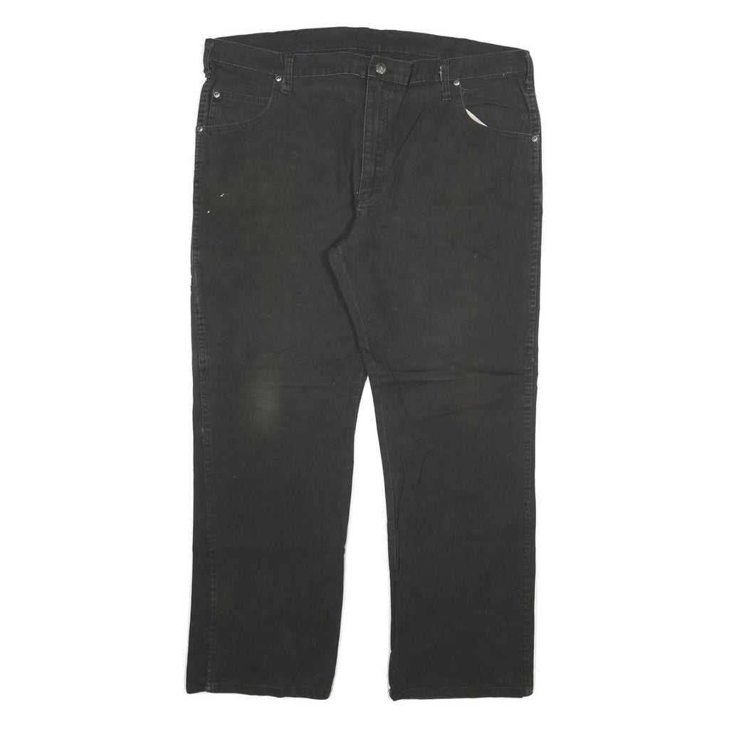 DICKIES Mens Black Regular Fit Straight Cotton Blend Jeans W40 L30 Workwear Zip