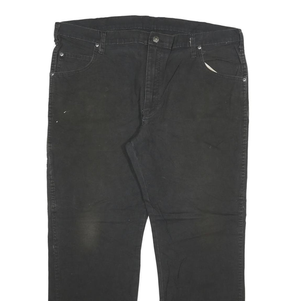 DICKIES Mens Black Regular Fit Straight Cotton Blend Jeans W40 L30 Workwear Zip
