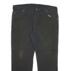 DICKIES Mens Black Regular Fit Straight Cotton Blend Jeans W40 L30 Workwear Zip