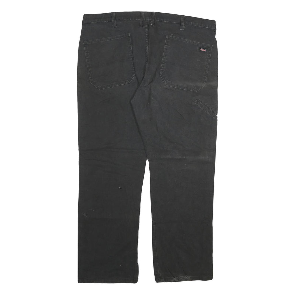 DICKIES Mens Black Regular Fit Straight Cotton Blend Jeans W40 L30 Workwear Zip