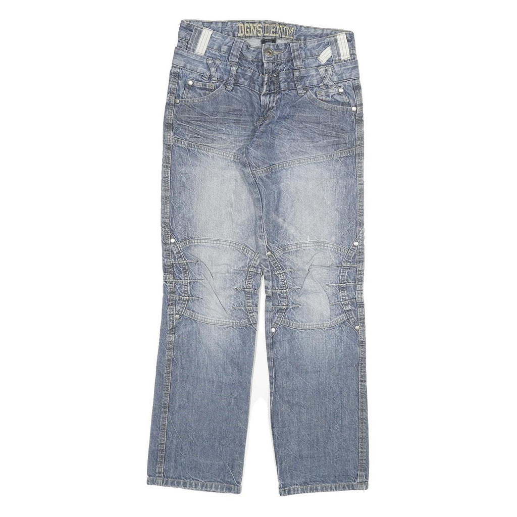 DGNS DENIM Mens Jeans Blue Regular Straight Denim Light W28 L30 Cotton Blend