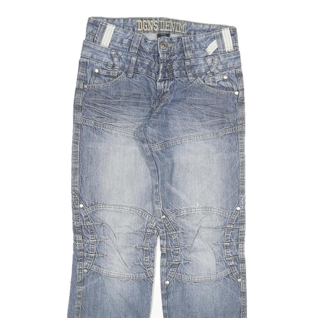 DGNS DENIM Mens Jeans Blue Regular Straight Denim Light W28 L30 Cotton Blend