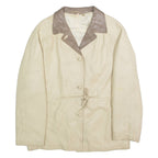 Womens Jacket Cream Faux Leather L