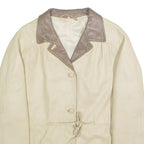 Womens Jacket Cream Faux Leather L