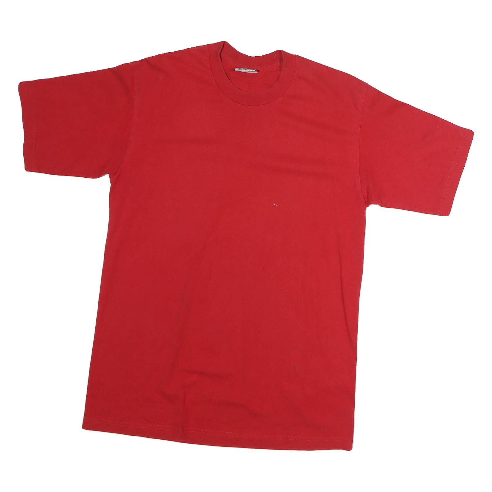 PRO Mens Red Plain T-Shirt L Short Sleeve Crew Neck Classic Cotton