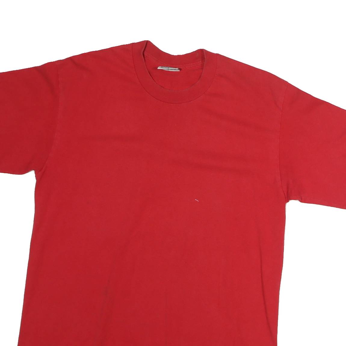 PRO Mens Red Plain T-Shirt L Short Sleeve Crew Neck Classic Cotton