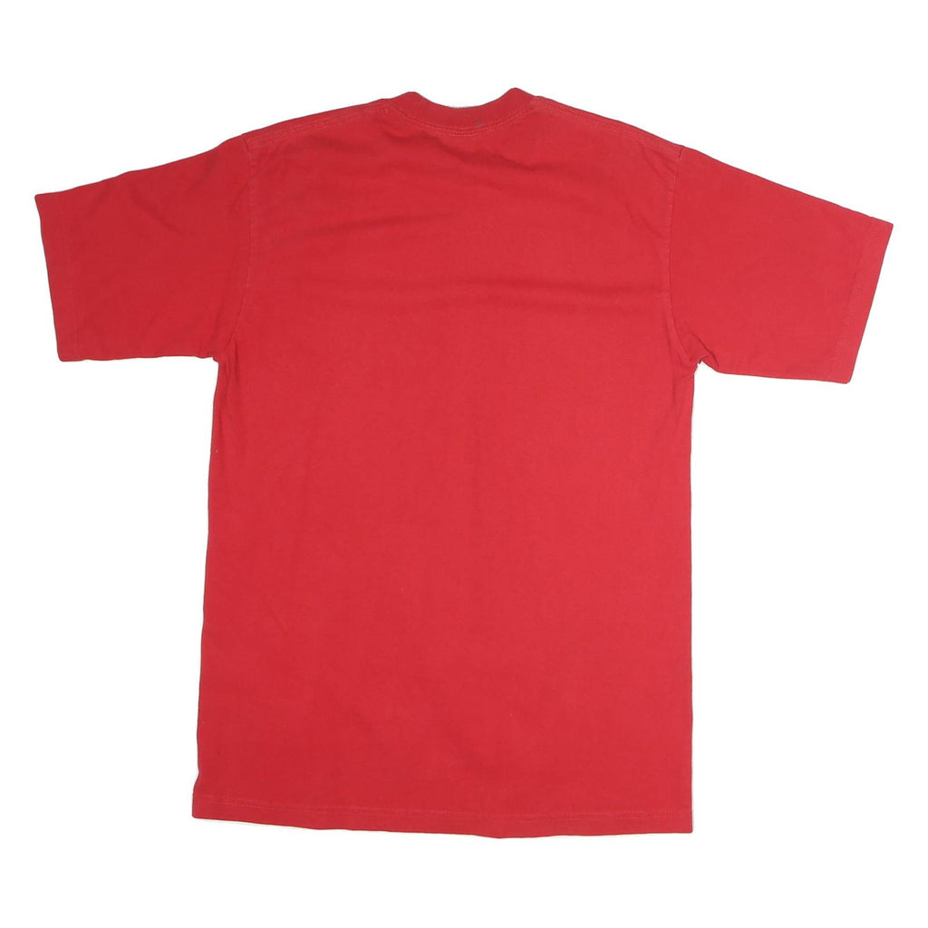 PRO Mens Red Plain T-Shirt L Short Sleeve Crew Neck Classic Cotton