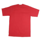 PRO Mens Red Plain T-Shirt L Short Sleeve Crew Neck Classic Cotton