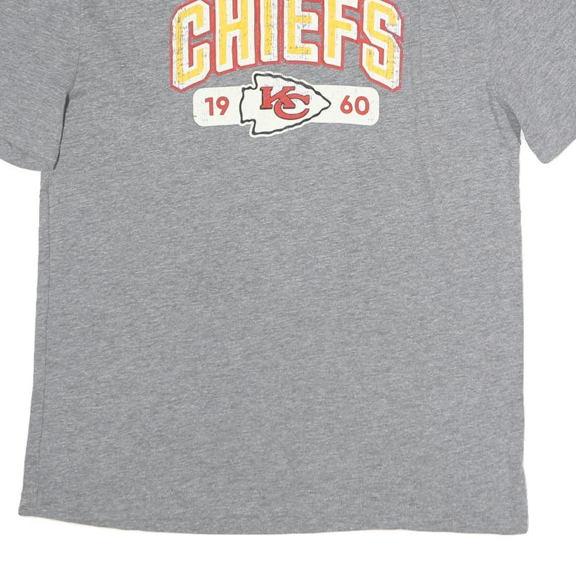 NFL Mens Grey Kansas City Chiefs Graphic T-Shirt M Short Sleeve Crew Neck