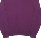 CALVIN KLEIN Mens Purple V-Neck Plain Wool Jumper M CK Logo Casual Knitwear