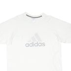 ADIDAS Mens White XL Cotton Blend Crew Neck Short Sleeve T-Shirt Logo Print