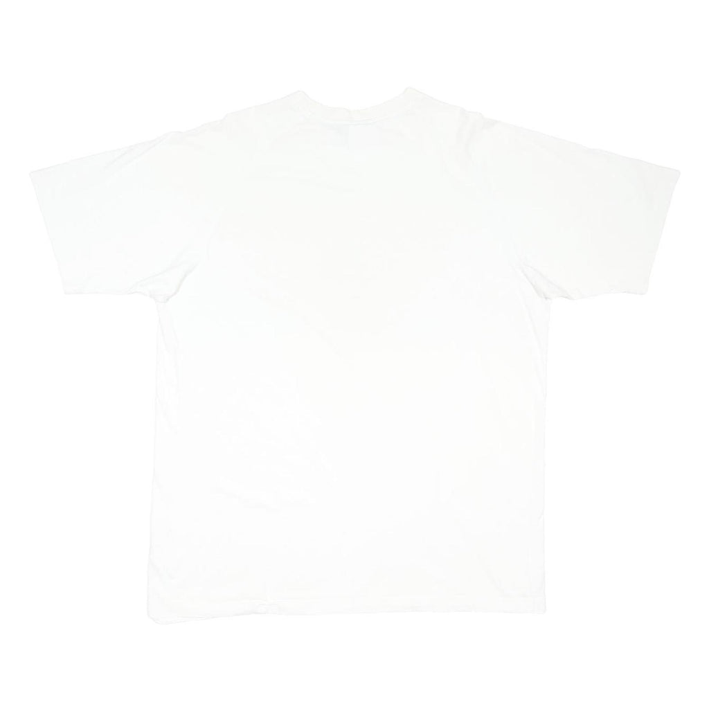 ADIDAS Mens White XL Cotton Blend Crew Neck Short Sleeve T-Shirt Logo Print