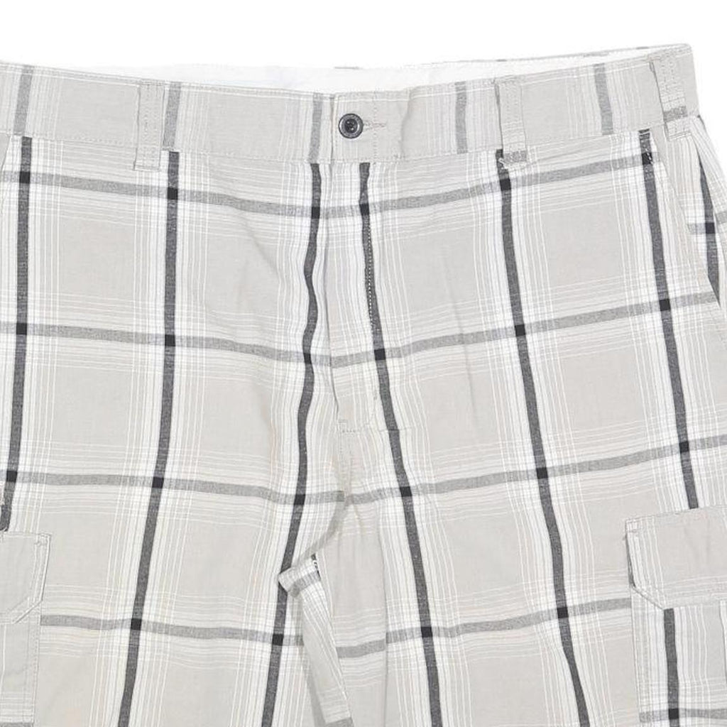 DICKIES Mens Shorts White & Grey Large XL W40 Cotton Blend Classic Fit Cargo