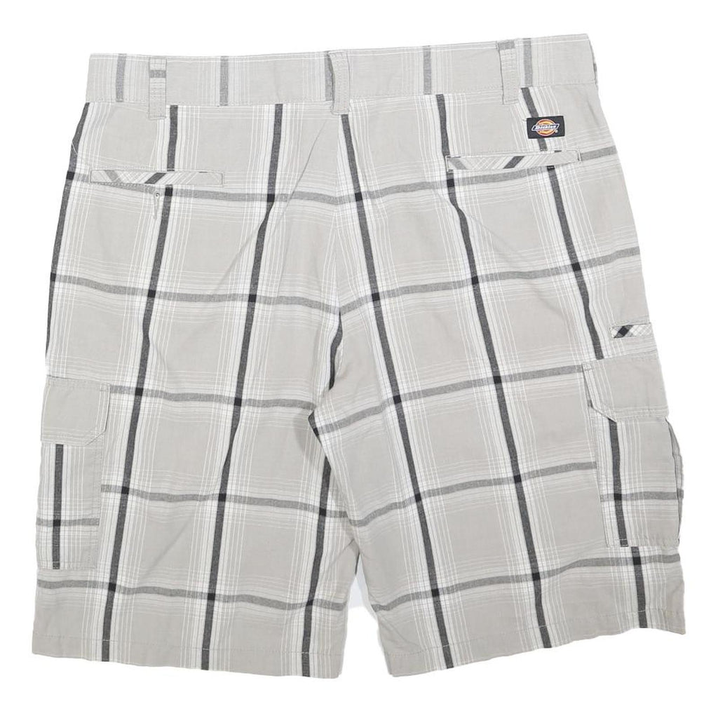 DICKIES Mens Shorts White & Grey Large XL W40 Cotton Blend Classic Fit Cargo