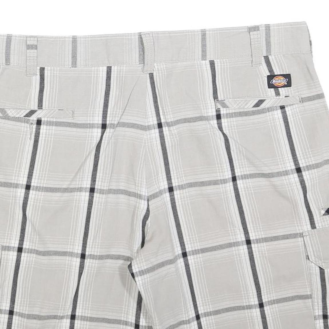 DICKIES Mens Shorts White & Grey Large XL W40 Cotton Blend Classic Fit Cargo