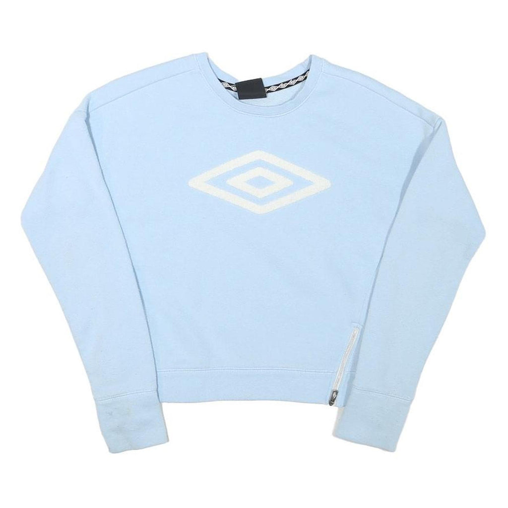 UMBRO Womens Blue Crew Neck XXS Sweatshirt Cotton Blend Zip Detail Casual