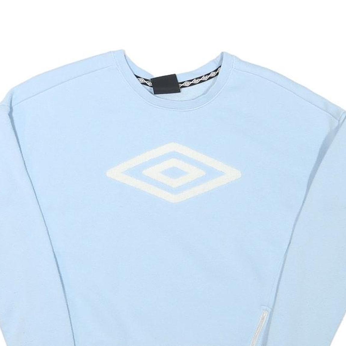 UMBRO Womens Blue Crew Neck XXS Sweatshirt Cotton Blend Zip Detail Casual