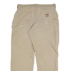 CARHARTT Mens Relaxed Beige Cotton Blend Zip Trousers W34 L30 Workwear