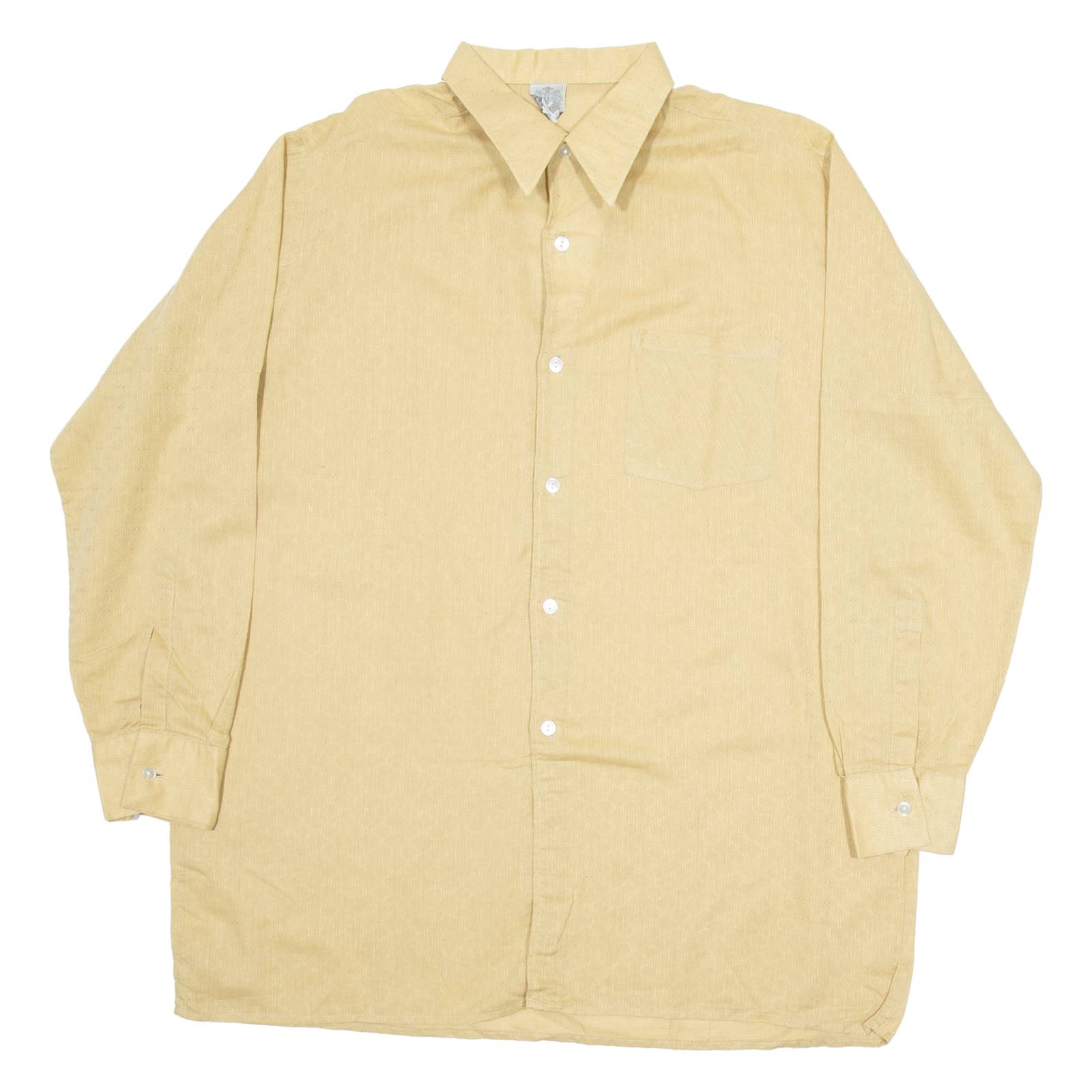 MARSUM Mens Plain Shirt Brown Long Sleeve L
