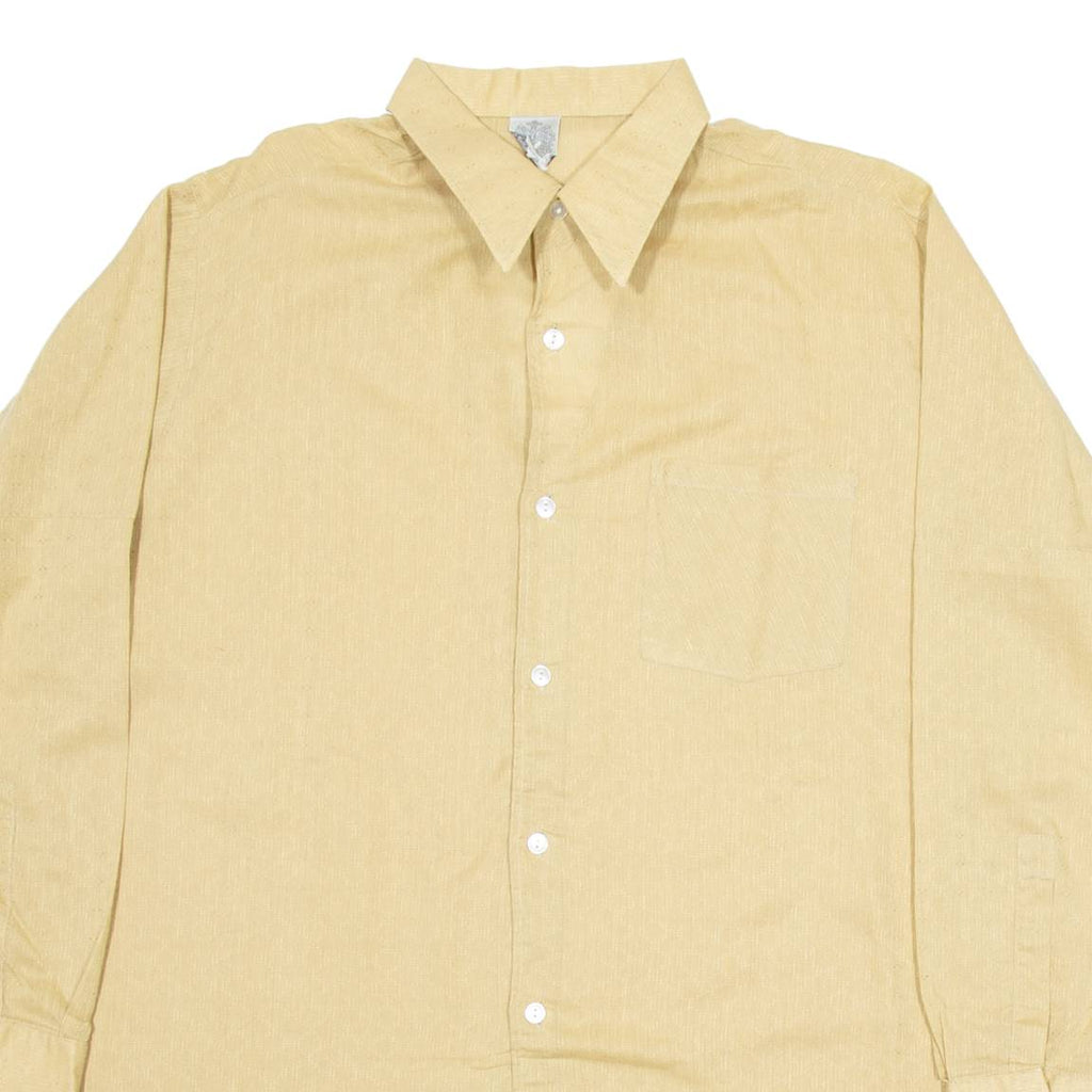 MARSUM Mens Plain Shirt Brown Long Sleeve L