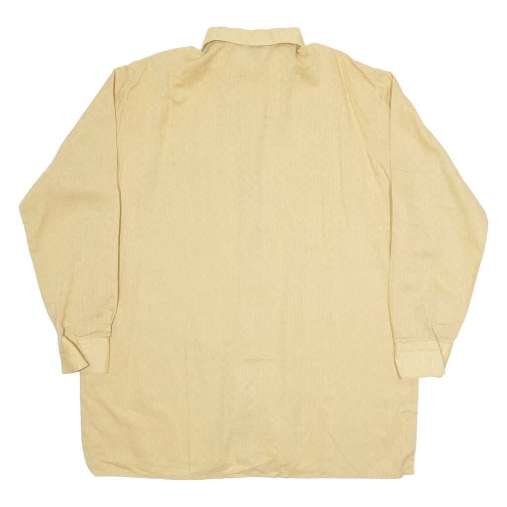 MARSUM Mens Plain Shirt Brown Long Sleeve L