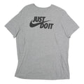 NIKE Mens Grey Just Do It Graphic T-Shirt L Short Sleeve Crew Neck Cotton Casual