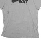 NIKE Mens Grey Just Do It Graphic T-Shirt L Short Sleeve Crew Neck Cotton Casual