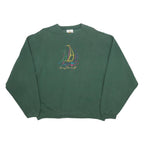 HARD ROCK CAFE Womens Green Key West Embroidered Crew Neck L Pullover Sweatshirt