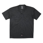 DICKIES Mens Black Graphic Print Work Shirt M Button Up Polyester Blend