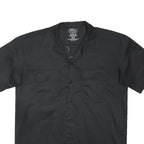 DICKIES Mens Black Graphic Print Work Shirt M Button Up Polyester Blend
