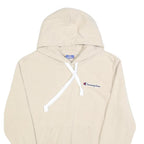 CHAMPION Mens Beige Hoodie S Cotton Blend Pullover Classic Logo