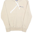 CHAMPION Mens Beige Hoodie S Cotton Blend Pullover Classic Logo