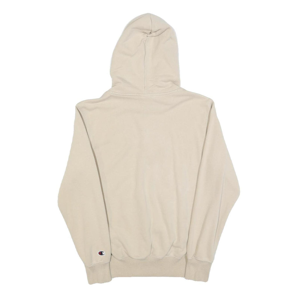 CHAMPION Mens Beige Hoodie S Cotton Blend Pullover Classic Logo