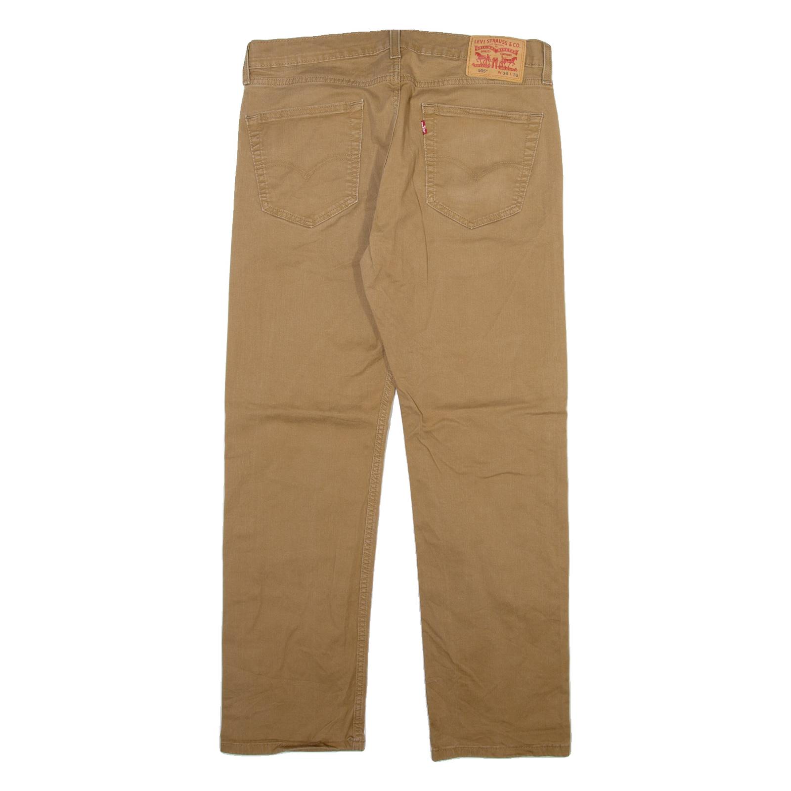 LEVI'S 505 Mens Trousers Beige Regular Straight W32 L28