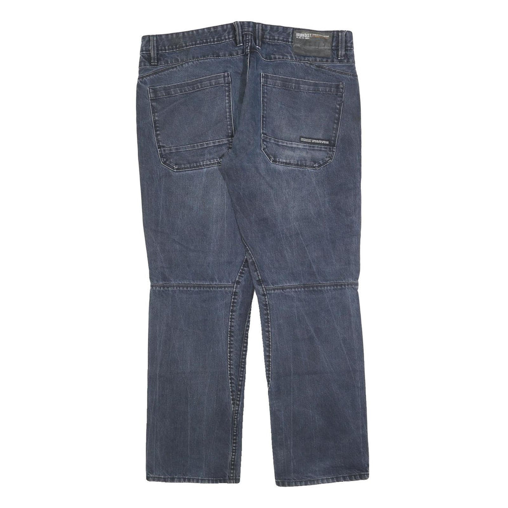 ANGELO LITRICO Mens Jeans Blue Regular Straight Denim Medium W38 L32 Casual Zip