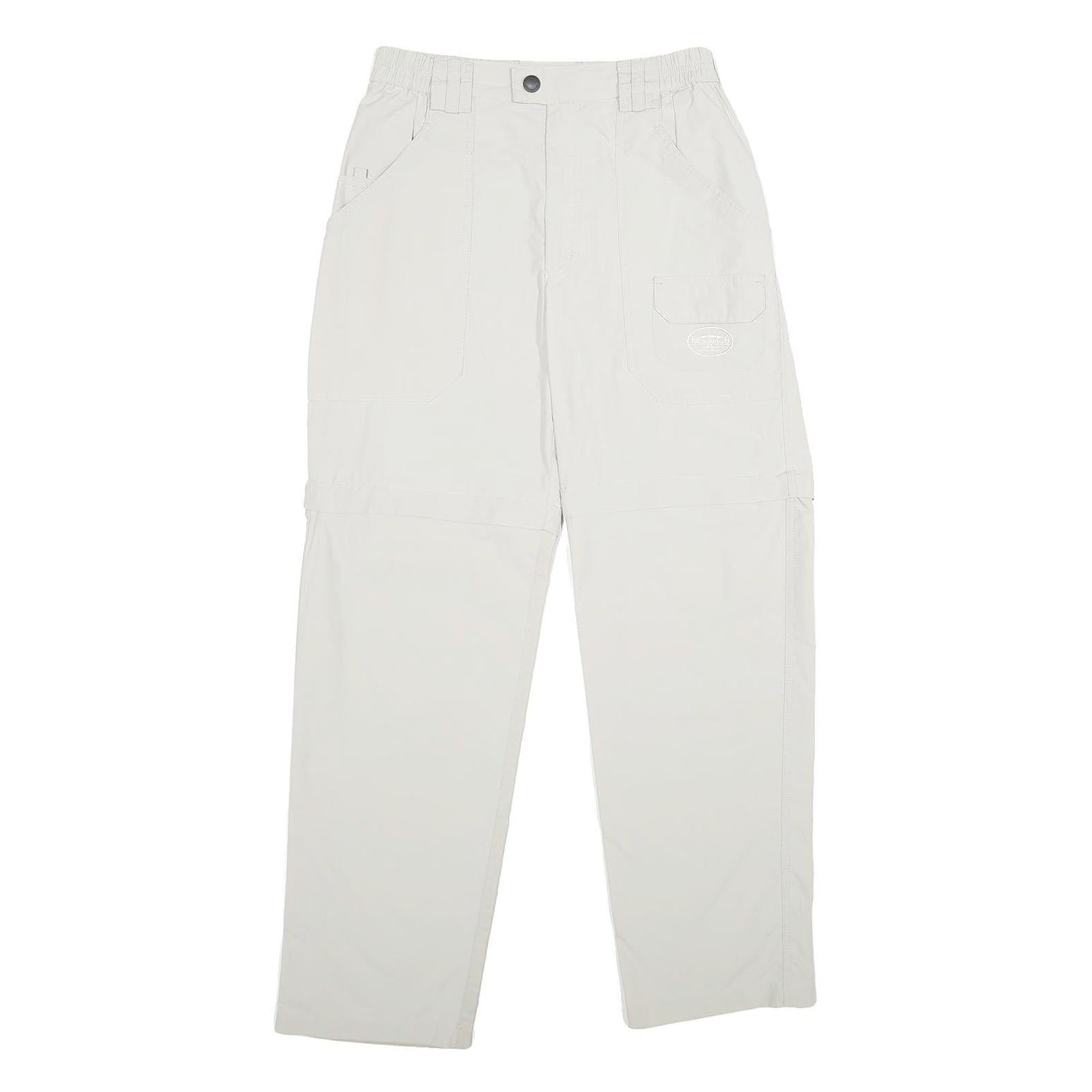 KILIMANJARO Mens Nylon White Regular Leg Trousers W28 L32 Outdoor Zip Pocket