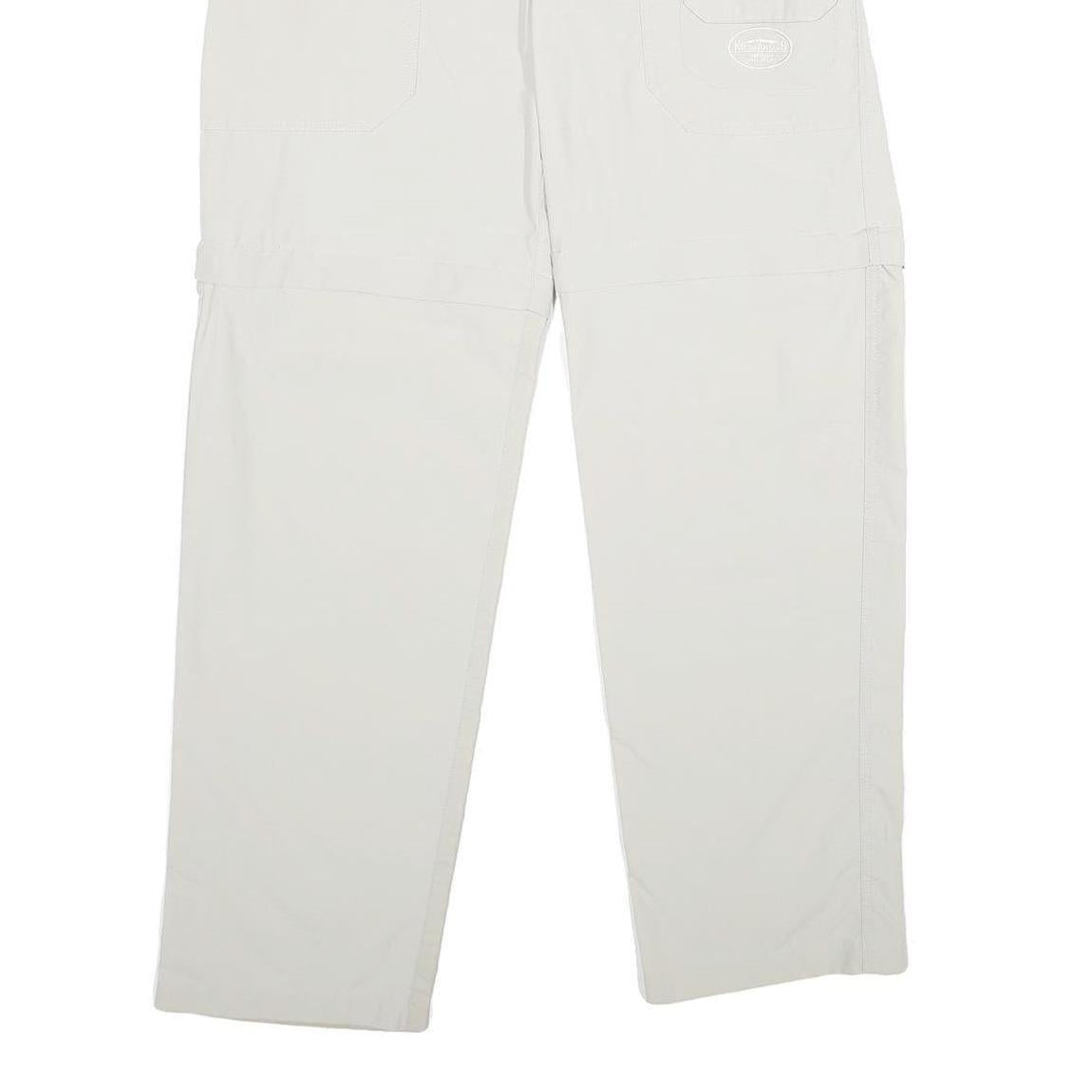 KILIMANJARO Mens Nylon White Regular Leg Trousers W28 L32 Outdoor Zip Pocket