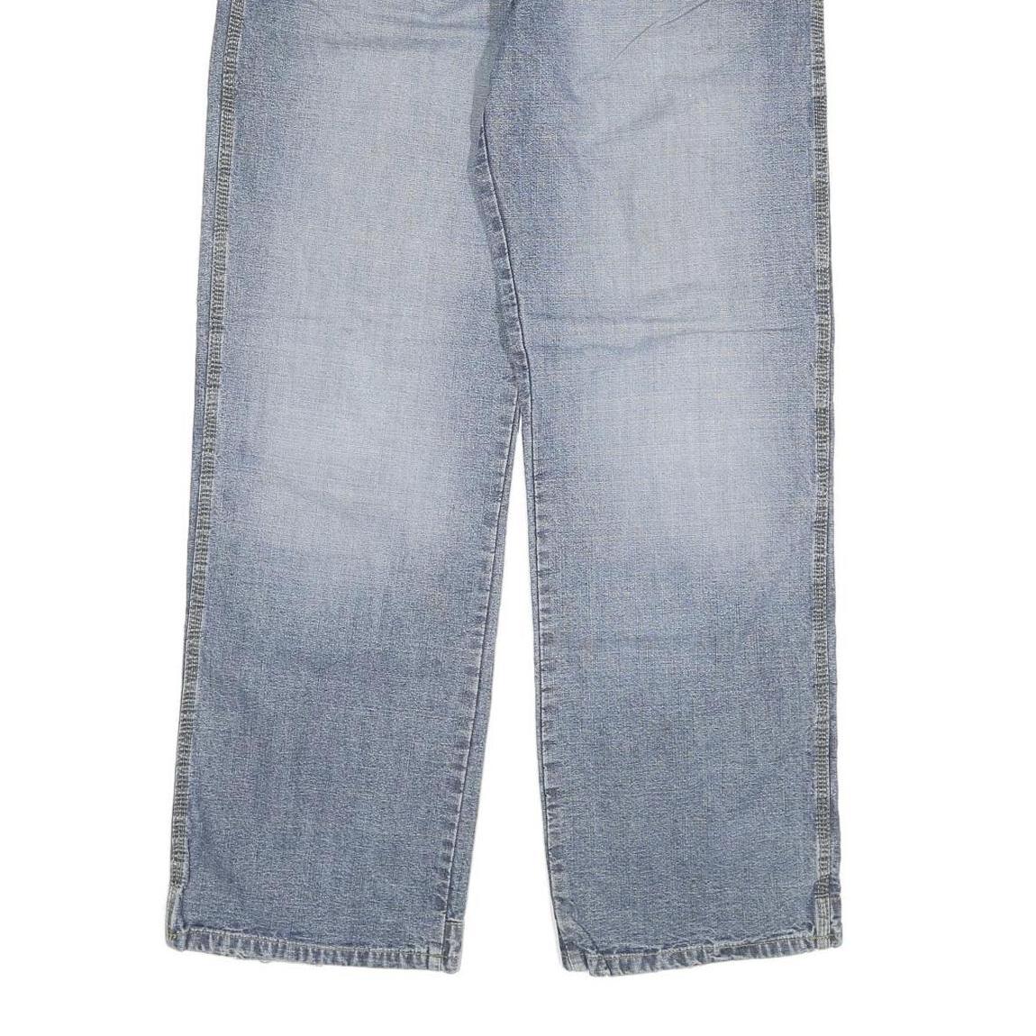 RIVER ISLAND Mens Regular Fit Blue Denim Jeans W32 L32 Button Closure Casual