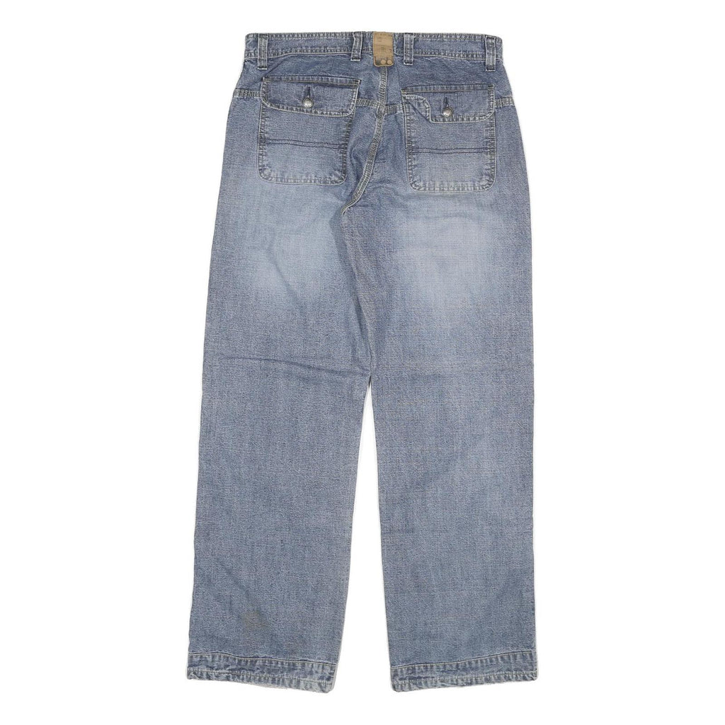 RIVER ISLAND Mens Regular Fit Blue Denim Jeans W32 L32 Button Closure Casual