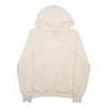 CHAMPION Mens Cream Hoodie L Cotton Blend Pullover with Logo Embroidery