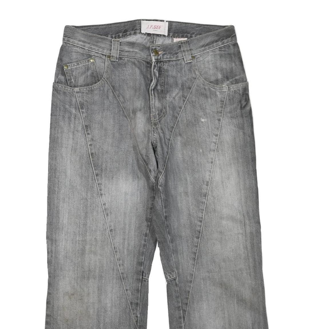 J.F.GEE Mens Regular Fit Grey Cotton Blend Denim Jeans W34 L27 Casual Zip