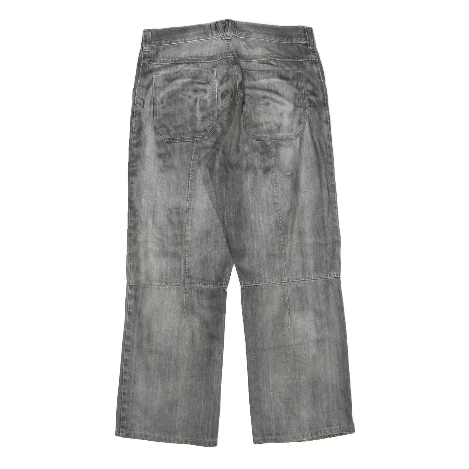 J.F.GEE Mens Regular Fit Grey Cotton Blend Denim Jeans W34 L27 Casual Zip