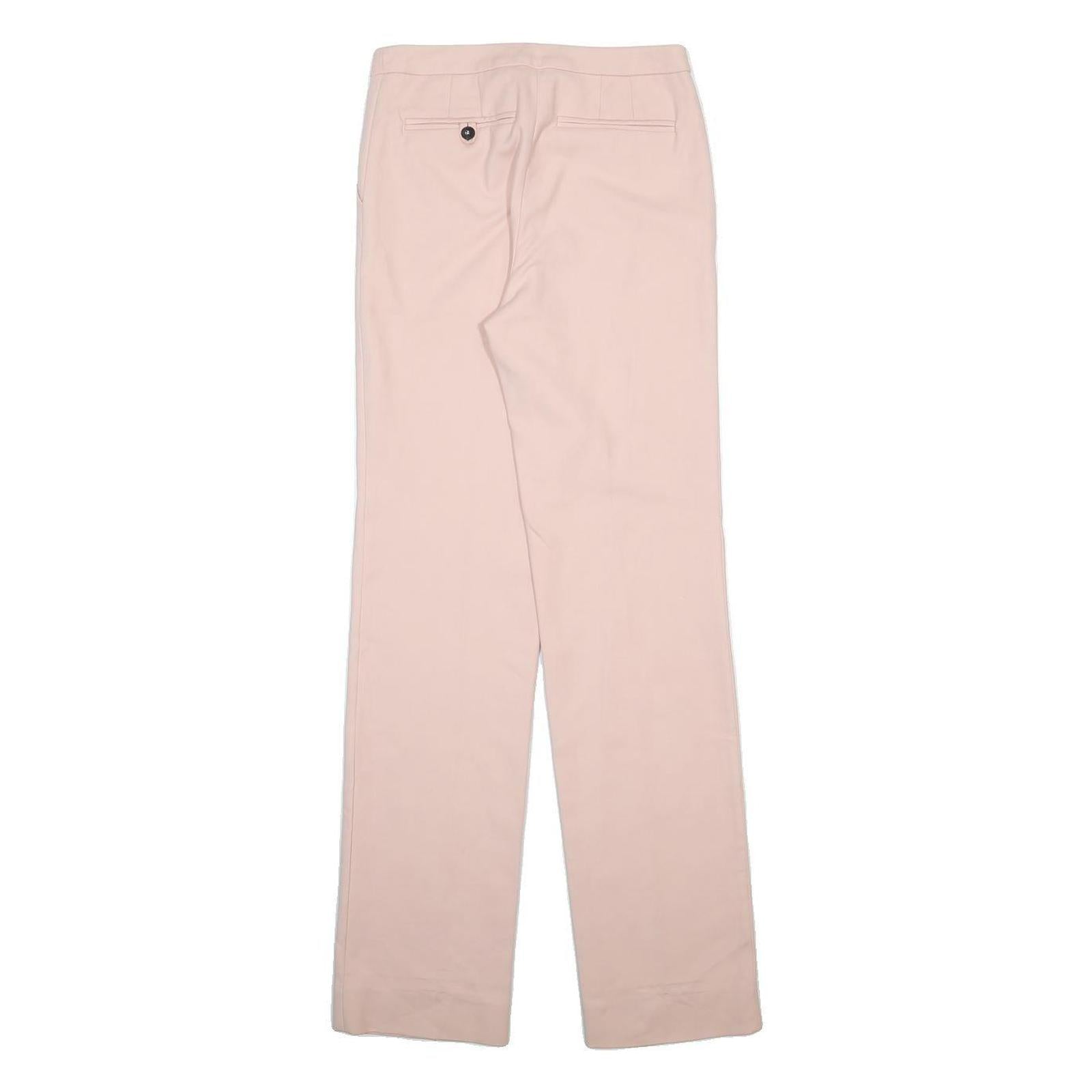 BA&SH Womens Regular Fit Beige Cotton Blend Trousers W26 L32 Zip Closure