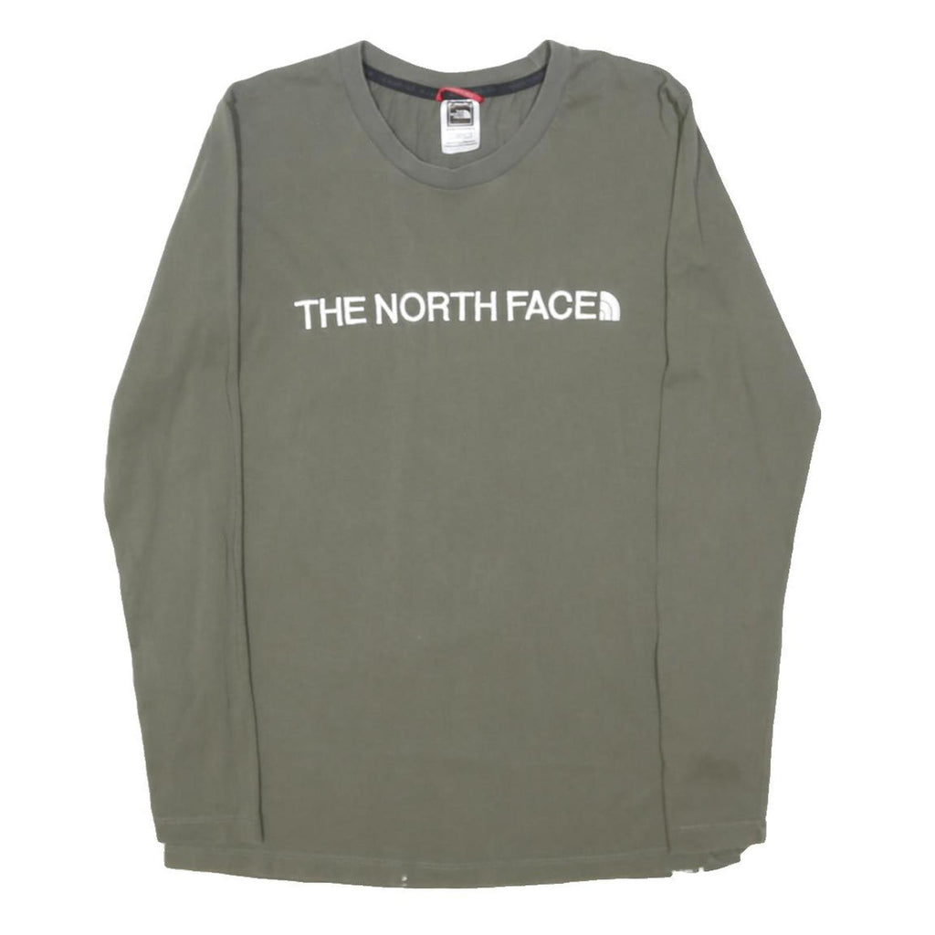 THE NORTH FACE Womens Green XS Long Sleeve Crew Neck Logo Print T-Shirt