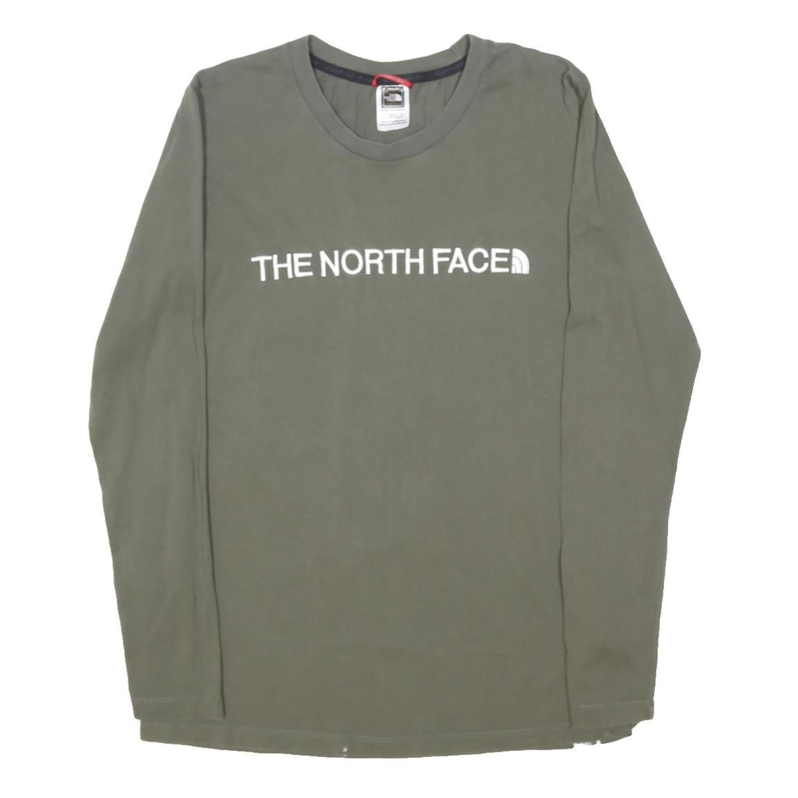 THE NORTH FACE Womens Green XS Long Sleeve Crew Neck Logo Print T-Shirt