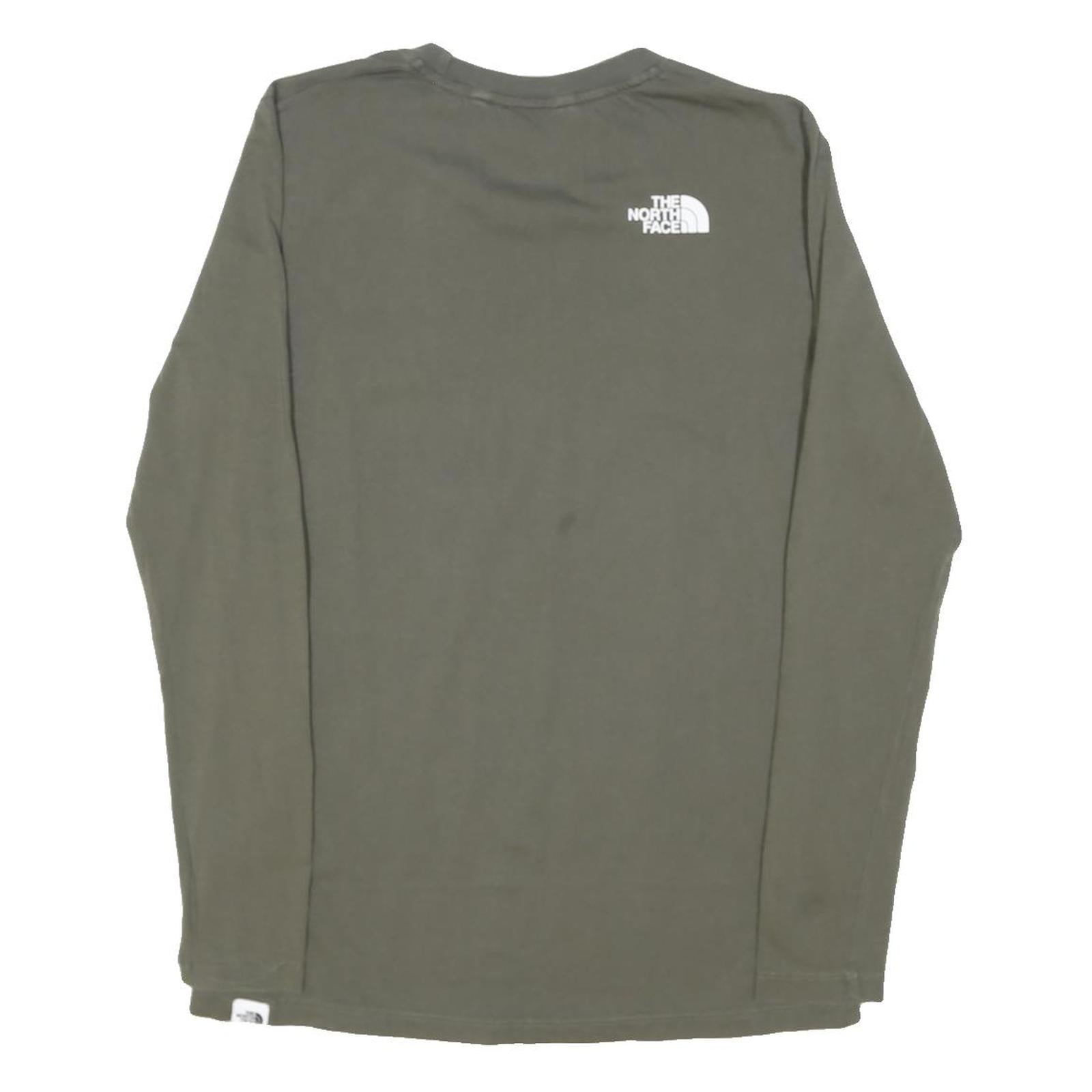 THE NORTH FACE Womens Green XS Long Sleeve Crew Neck Logo Print T-Shirt