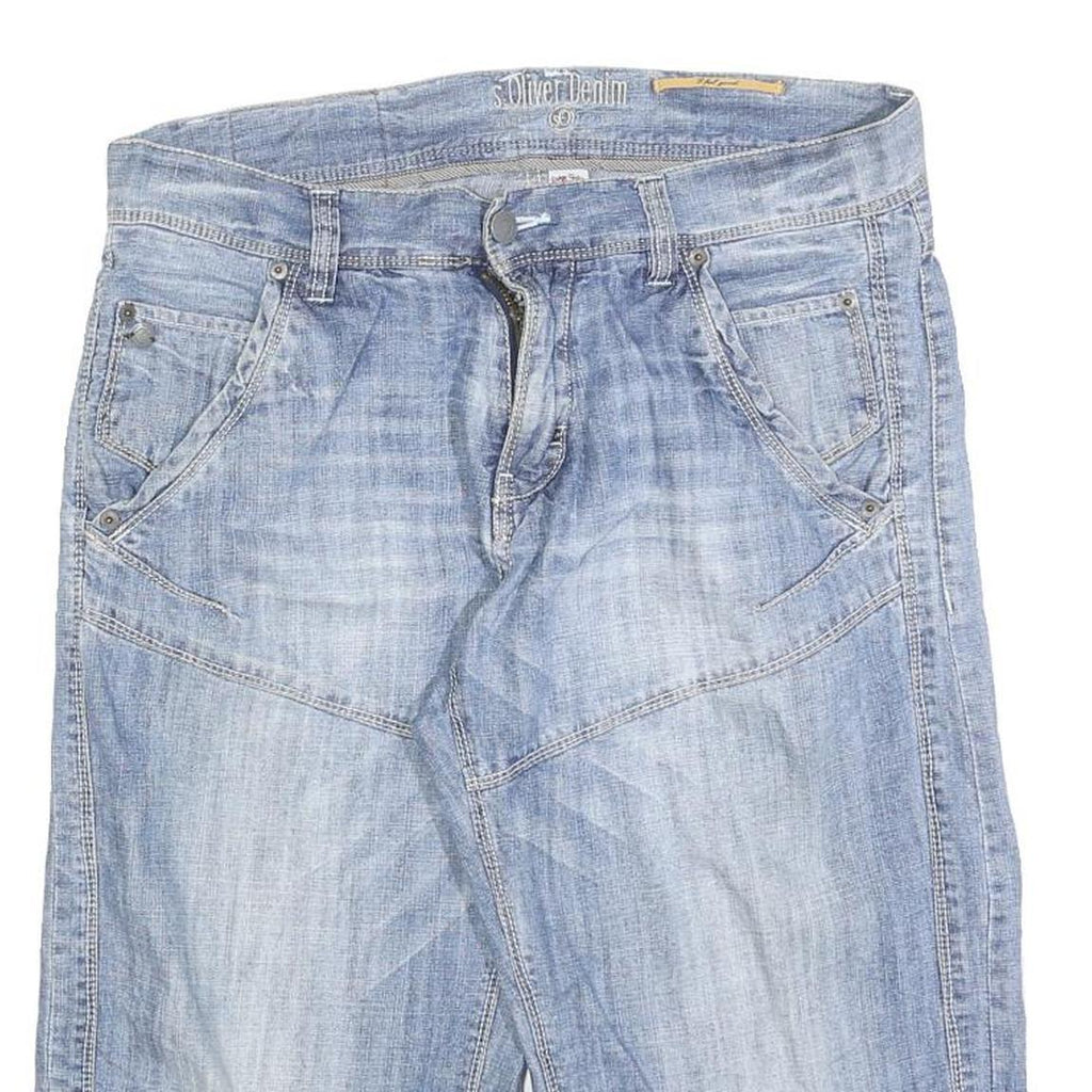 S OLIVER Mens Denim Blue Casual Shorts M W34 Light Wash Cotton Blend