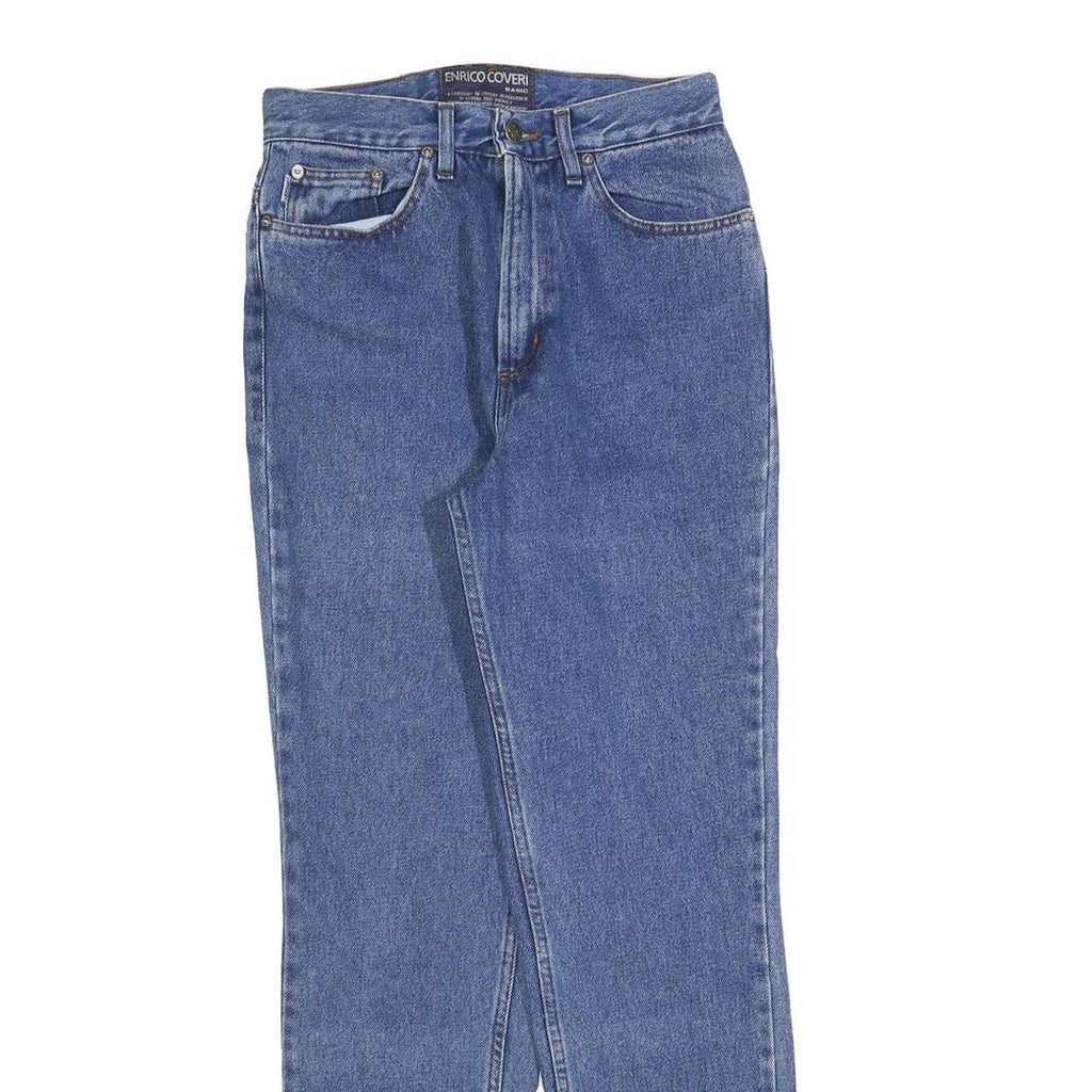 ENRICO COVERI Womens Regular Blue Denim Stone Wash W28 L30 Cotton Blend Zip